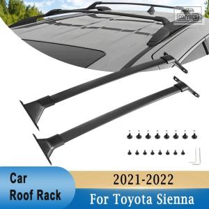 並行輸入品 2個 車用ルーフラック クロスバー トップキャリア ブラック トヨタ シエナ 2021 2022 車用 ロングルーフラック