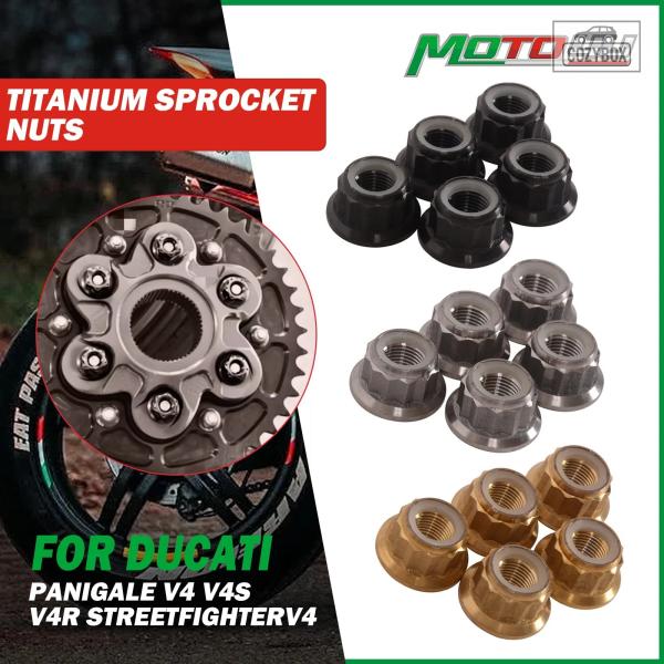 並行輸入品 6 個チタンオートバイ アクセサリーリア スプロケットナット Ducati パニガーレ ...