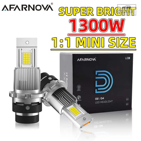 並行輸入品 1300W D4S D4R D2R D2S LED ヘッドライト電球 6000K ホワイ...