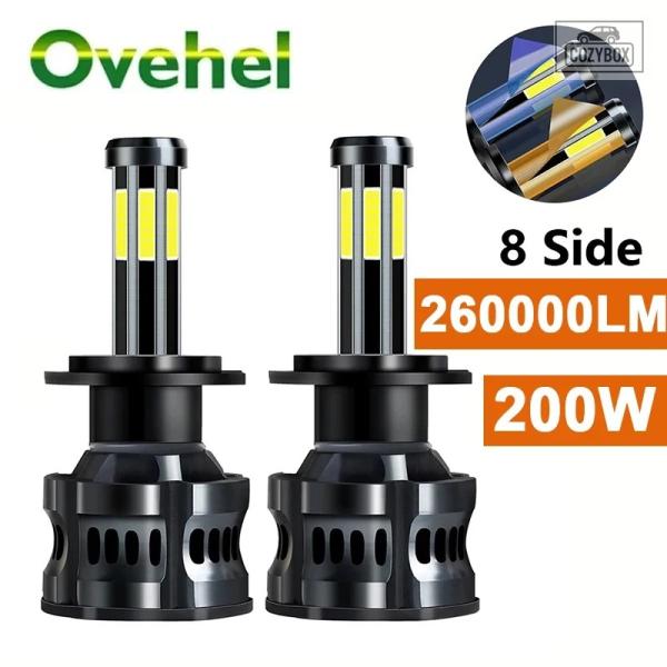 並行輸入品 OVEHEL 360 H7 LED 8 面ターボ Canbus H8 H9 H11 90...