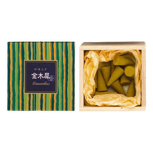 お香　金木犀の香り　コーン　　アロマ　日本香堂　日本製　インセンス　かゆらぎ　金木犀　コーン型12個...