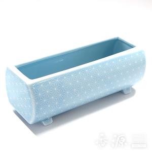 瀬戸焼 長香炉 麻の葉（青） 香源 お香 線香 数珠 香木 専門店