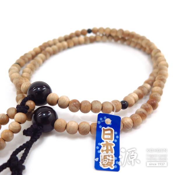 男性用のお数珠 和桜 尺 法華 日蓮宗 黒オニキス仕立て　香源 お香 線香 数珠 香木 専門店