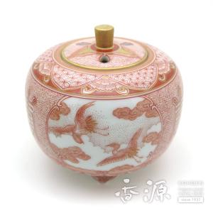 九谷焼 福島武山 香炉 赤絵牡丹獅子文 : 九谷焼 STYLeNCE スタイレンス