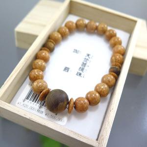 天竺菩提樹 9mm玉 ブレスレット 緑油伽羅仕...の詳細画像1