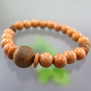 天竺菩提樹 9mm玉 ブレスレット 緑油伽羅仕...の詳細画像2