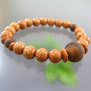 天竺菩提樹 9mm玉 ブレスレット 緑油伽羅仕...の詳細画像3