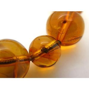 数珠 男性用 天然虫入琥珀 18玉 共仕立て ...の詳細画像2