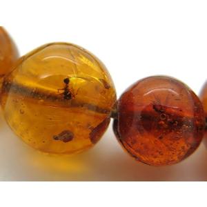 数珠 男性用 天然虫入琥珀 18玉 共仕立て ...の詳細画像5