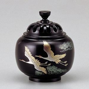 高岡銅器 香炉 玉胴型香炉 双鶴 蒔絵｜kohgen