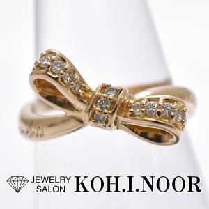 サマンサタバサ ダイヤモンド 0.11ct 18金ピンクゴールド K18PG リング 7号 リボン Samantha Thavasa