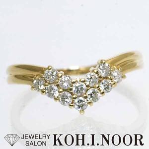 K18 ダイヤモンド デザインリング 18金 指輪 13号 Y03925 : y03925  