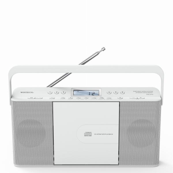 WINTECH CDクロックラジオ CDC-810W ホワイト