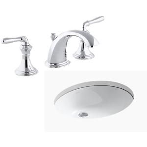 公式 | KOHLER 洗面ボウル + 混合水栓 セット キャクストン デボンシャー 正規輸入品 輸入元保証 K-2211-0 + K-394-4-CP | おしゃれ 洗面所 蛇口 コーラー｜kohler