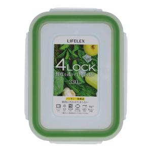 コーナン オリジナル LIFELEX ４点ロック保存容器 パッキン一体型　３３０ｍｌ　製造元：アスベル(ＡＳＶＥＬ)株式会社