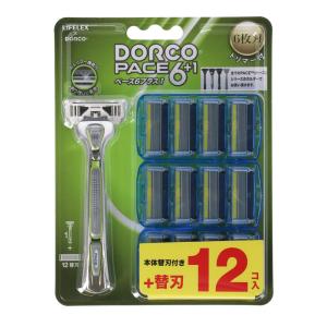 LIFELEX×DORCO トリマー付き６枚刃替刃式カミソリ本体＋替刃１２個付 約幅１５８×奥行３０×高さ２０９ｍｍ｜kohnan-eshop