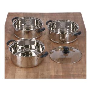 蒸し鍋 3段蒸し鍋 直火対応 直火専用 直火 ...の詳細画像2