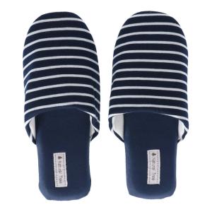 コーナン オリジナル 低反発ソフトスリッパ ニットボーダー ネイビー Lサイズ