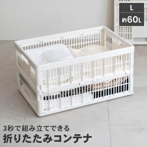 SPACE MADE 折りたたみコンテナ 46L グレー 耐荷重約35kg コンテナ