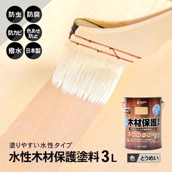 ◆コーナン オリジナル PROACT 水性木材保護塗料 ３Ｌ とうめい