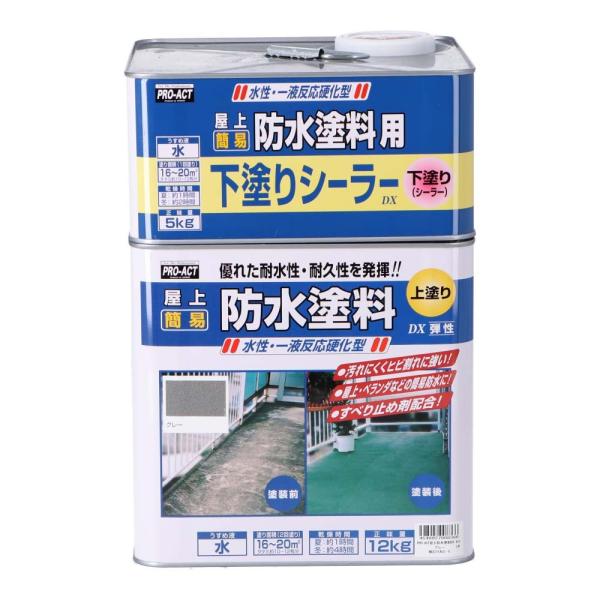 コーナン オリジナル PROACT 屋上防水塗料ＤＸセット １７ｋｇ グレー