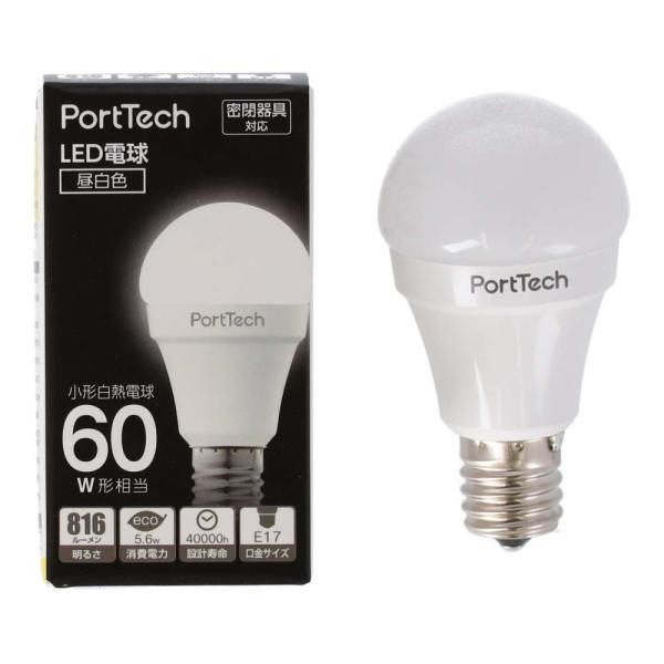 コーナン オリジナル PortTech LED電球小型広配光60W相当 昼白色 PA60N17