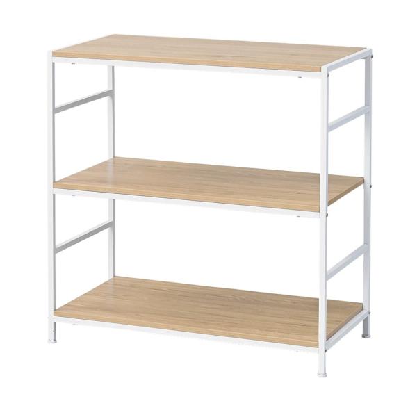 【ポイント3倍 4/4-4/5まで】ラック 棚 スチール製 アイアンラック 3段 ホワイト 幅80 ...