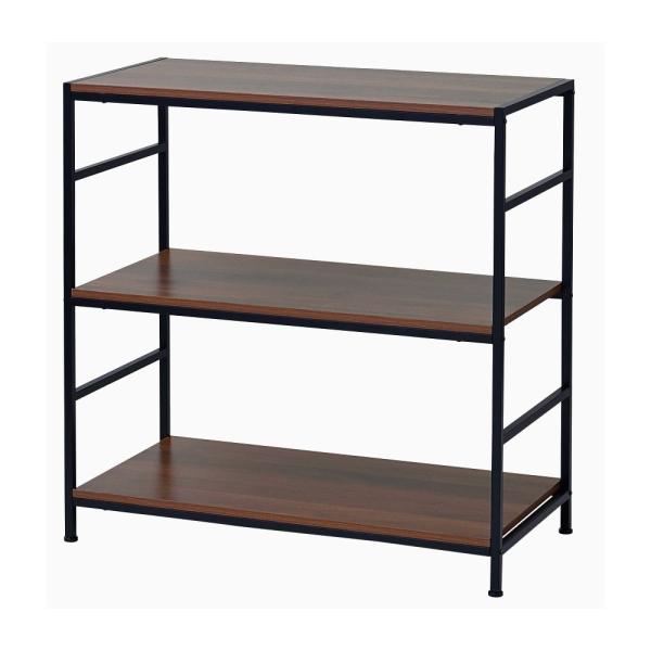 【ポイント3倍 4/4-4/5まで】ラック 棚 スチール製 アイアンラック 3段 ブラック 幅80 ...