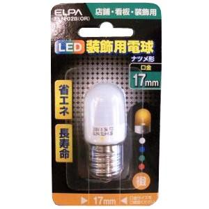 ELPA  ＬＥＤナツメ球　口金１７ｍｍ　橙　ＥＬＮ−０２Ｂ（ＯＲ）｜kohnan-eshop