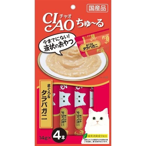 いなばペットフード  いなばＰ　チャオ　ちゅ〜る　まぐろ　タラバガニ入り　４Ｐ