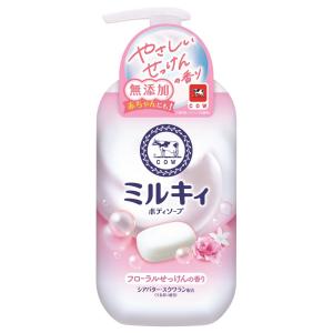 牛乳石鹸共進社　ミルキィボディソープ　フローラルせっけんの香り　ポンプ付５００ｍｌ｜kohnan-eshop