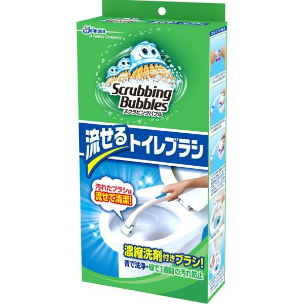 ジョンソン  スクラビングバブル　シャット　流せるトイレブラシ本体＋つけかえ用ブラシ４個