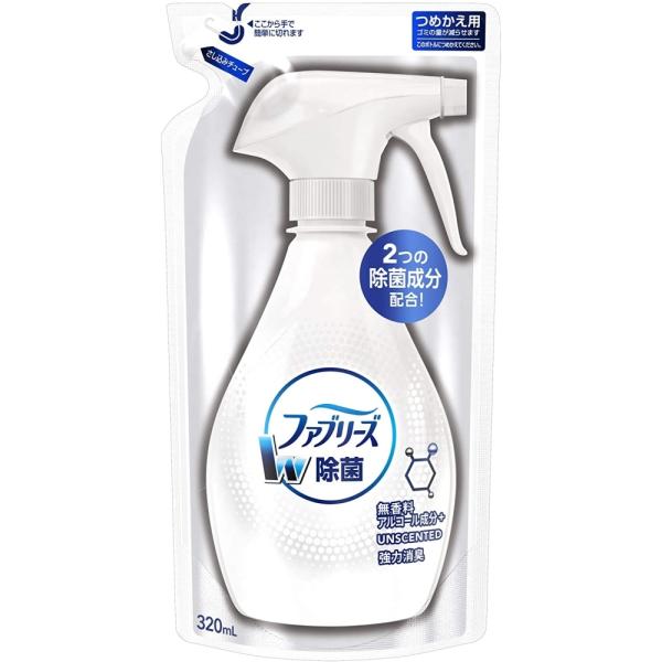 P&amp;G ファブリーズ 除菌消臭スプレー 布用 無香料 アルコール成分入り 詰め替え 320ml