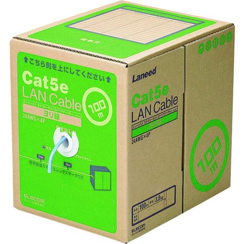 【メーカー直送T】 ELECOM RoHS指令準拠LANケーブル CAT5E ヨリ線 100m ブル...
