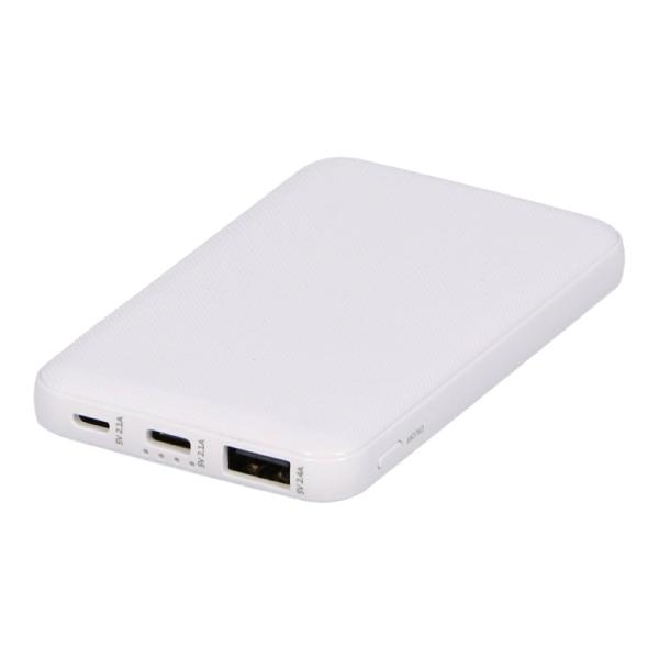 ライト付モバイルバッテリー５０００ｍＡｈ　ＨＤ−ＭＢ５０００ＰＴＷＨＫＮ ホワイト約幅６４×奥行１０...