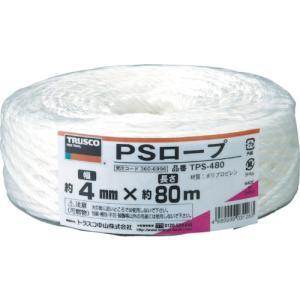 【ポイント3倍 8/15-8/16】【メーカー直送T】 TRUSCO PSロープ 幅4mmX長さ80m 白 TPS-480