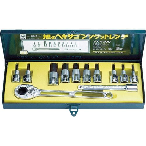 【メーカー直送T】ＡＳＨ　ソケットレンチ用ヘキサゴンソケットセット１２．７□　VX4000