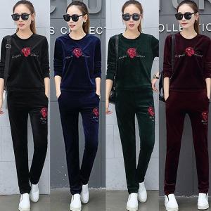 スウェット上下 ベロア セットアップ  ジャージ上下 レディース スポーツウェア スエット上下セット ルームウェア 部屋着 パジャマ レディース 秋冬 F-981