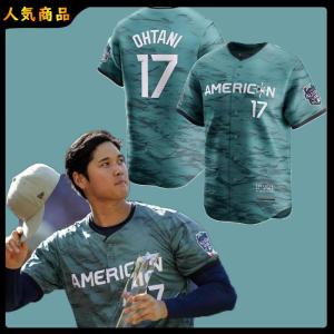 大谷翔平 レプリカ ユニフォーム エンゼルス オールスター2023 ユニフォーム 選手名入り 17番 刺繍 野球 衣装 夏服 丸首 男女兼用 記念シャツ 半袖 レプリカ