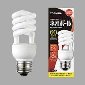 東芝 電球形蛍光ランプ ネオボール60WタイプD形 3波長形電球色 EFD15EL/12-EC　1箱10個