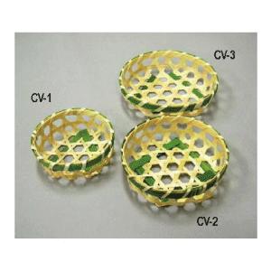 ミニ竹かご　CV-1 緑 φ8xH3cm　30個