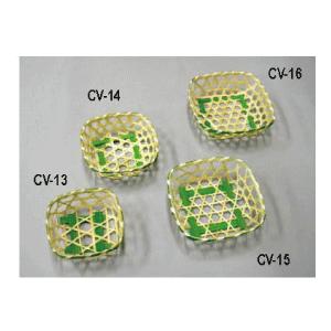 ミニ竹かご　CV-14 緑 9x9xH3cm　60個