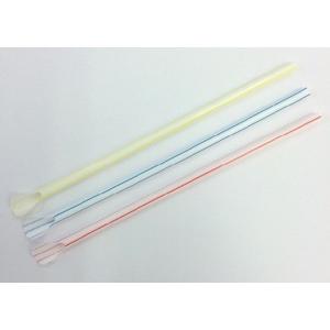 ストロー　スプーンストロー　6mm x 210mm ハダカ ストライプアソート　100本 かき氷