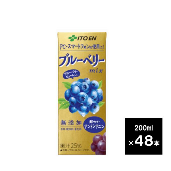 伊藤園　ブルーベリーｍｉｘ 200ml 紙パック 2ケース ４８本 送料無料（北海道、九州、沖縄、離...