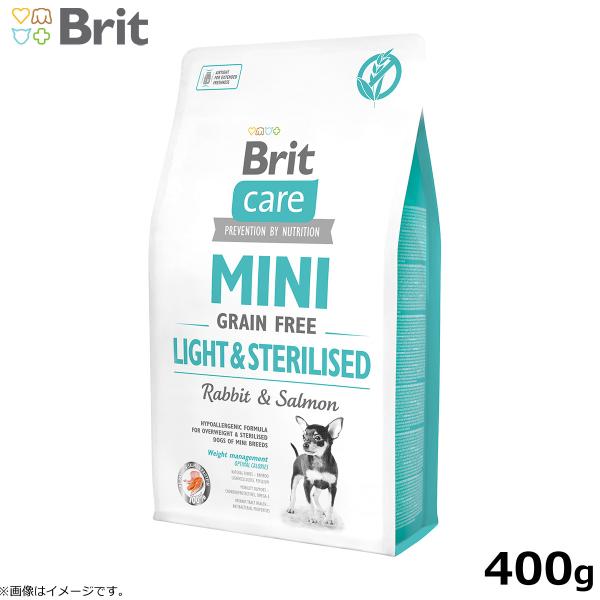 ブリットケア ミニドッグフード グレインフリー ラビット＆サーモン 400g 成犬用 穀物不使用 小...