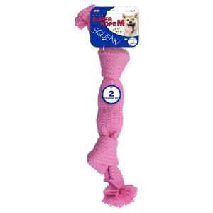 PLATZ スーパーロープ M ピンク 犬 おもちゃ ロープ 噛む デンタルトイ 音が鳴る 小型犬 中型犬｜koji