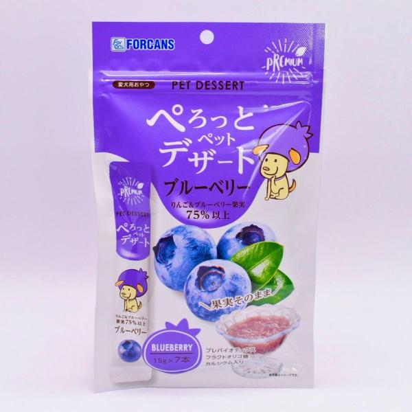 フォーキャンス ぺろっとペットデザート ブルーベリー味 105g（15gx7本）