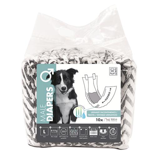 M-PETS（エムペッツ） 男の子用オムツ L 12枚 犬用オムツ マナーベルト マーキング防止 雄