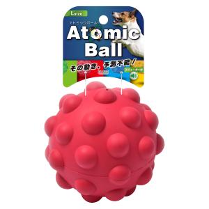 PLATZ アトミックボール L レッド 犬 おもちゃ ボール トゲトゲ 音が鳴る 丈夫 ラバー 大型犬｜koji