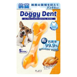 PLATZ ドギーデント チキン S 犬 おもちゃ 骨型 噛む デンタルトイ ラバー 銀イオン 抗菌｜koji